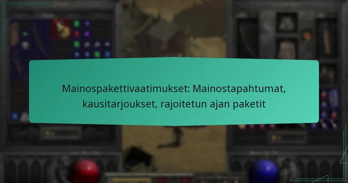Mainospakettivaatimukset: Mainostapahtumat, kausitarjoukset, rajoitetun ajan paketit