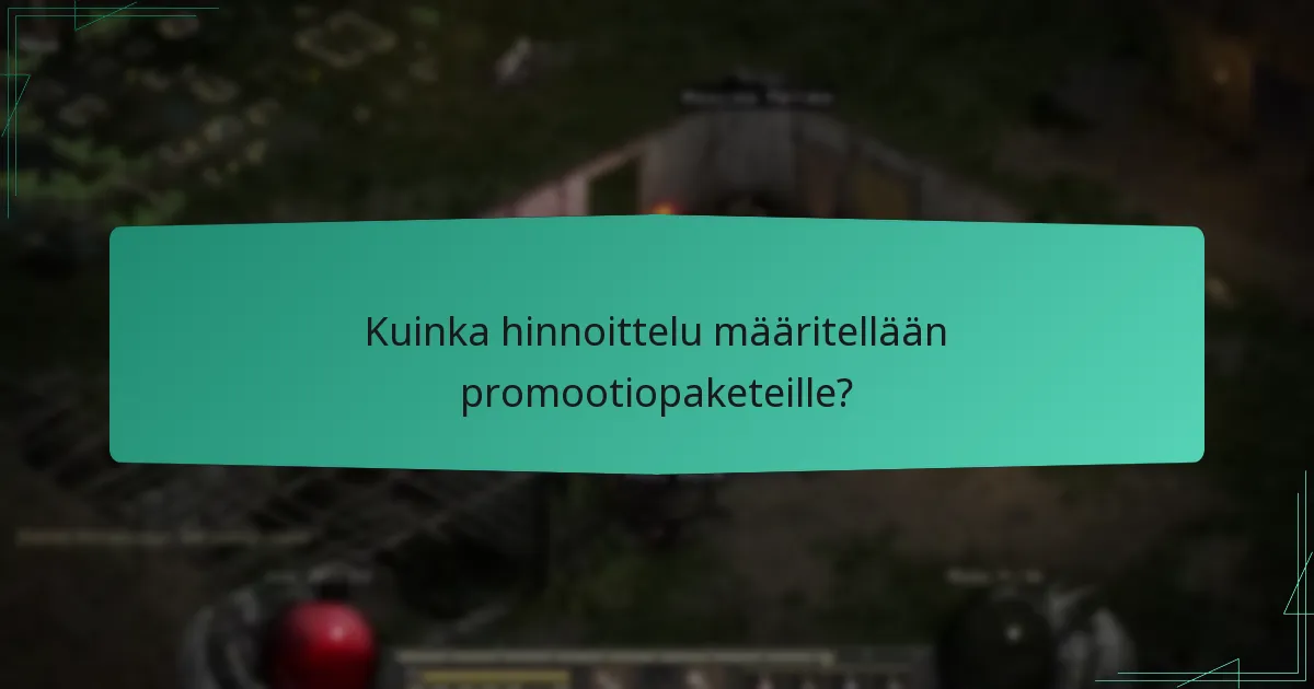 Kuinka hinnoittelu määritellään promootiopaketeille?