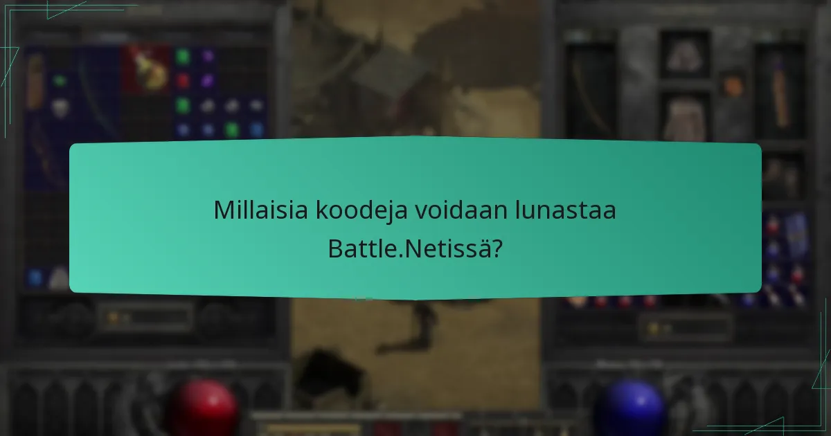 Millaisia koodeja voidaan lunastaa Battle.Netissä?
