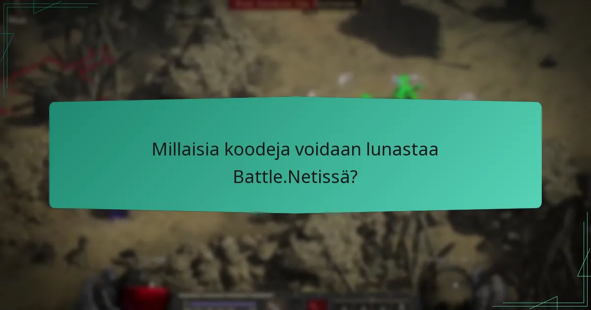 Millaisia koodeja voidaan lunastaa Battle.Netissä?