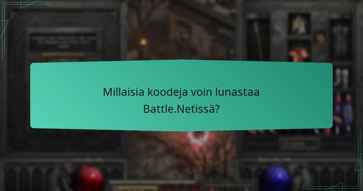 Millaisia koodeja voin lunastaa Battle.Netissä?