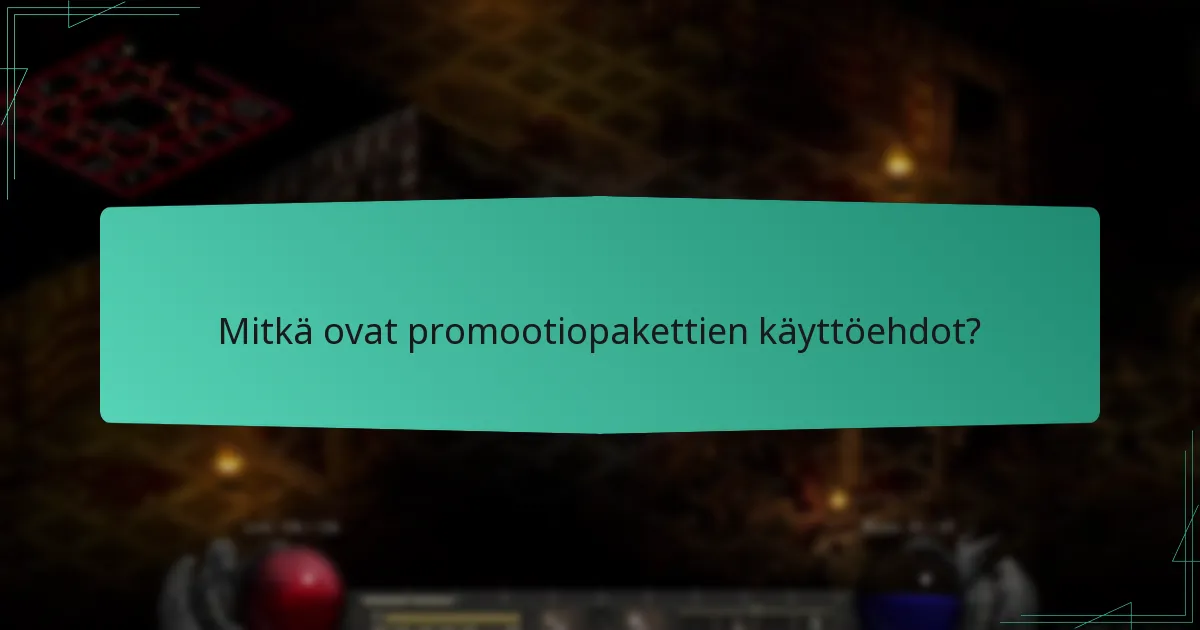 Kuinka promootiopaketit vertautuvat muihin tarjouksiin?